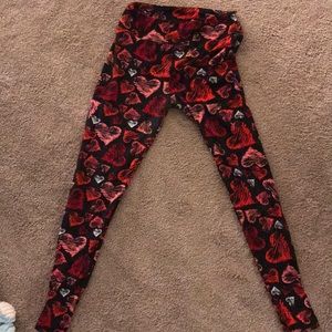 Heart leggings lularoe OS